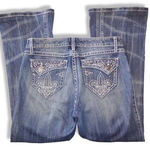 Wrangler Blue Jeans Women's Rock 47 Low Rise 1%‎ Spandex Sz 7/8 32" Waist